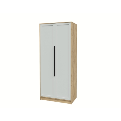 Шкаф распашной Тренд КТ-Ш2 (Дуб золотой ЛДСП/ Грэй ЛМДФ) Ш918 В2128 Г547